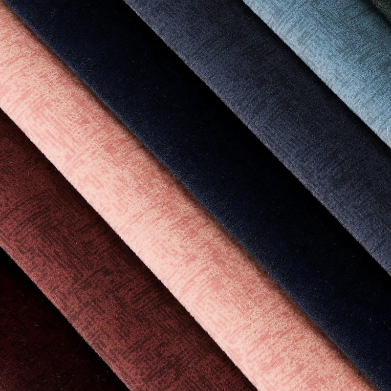 Tissu de mobilier de canapé imprimé en velours de mosha pur
